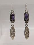 Sugilite and Silver Earrings, Mary Tso