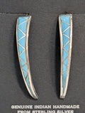 Curved Sterling silver and Turquoise Inlay
