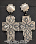 Stamped Sterling Silver Cross Earrings