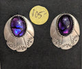 Earrings Sterling Silver and Purple