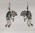 Kokopeli Earrings w Dot of Turquoise