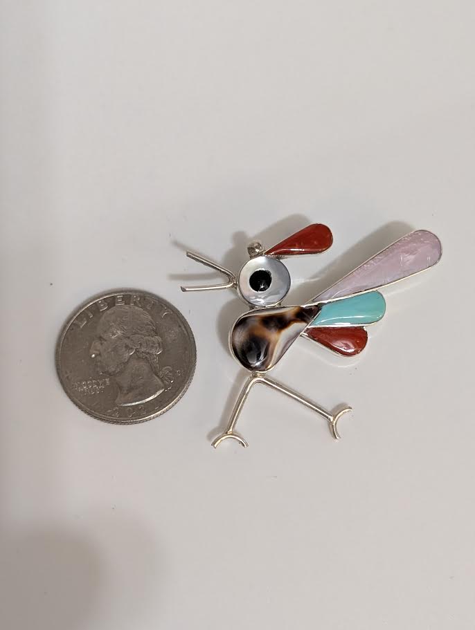 Kelly Eddakie Roadrunner Pin/Pendant, pink tail