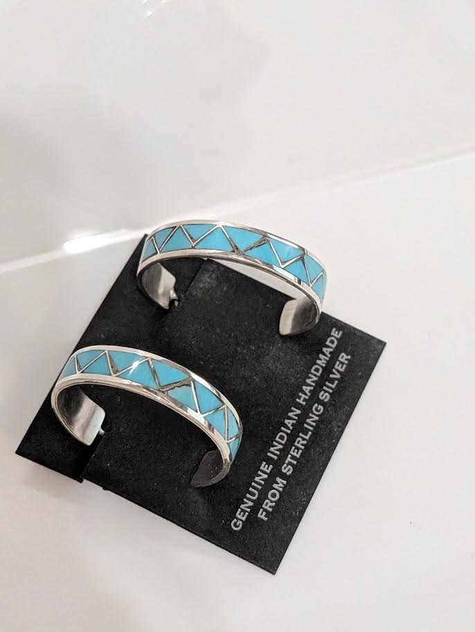Inlay Turquoise Hoops, Tina Haloo