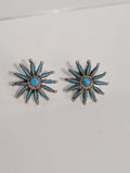 Turquoise Needle Point Flowers, Rena Cachini