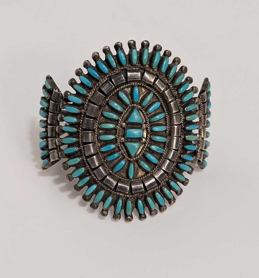 1960's Turquoise Zuni Needle Point Bracelet, B Etsate