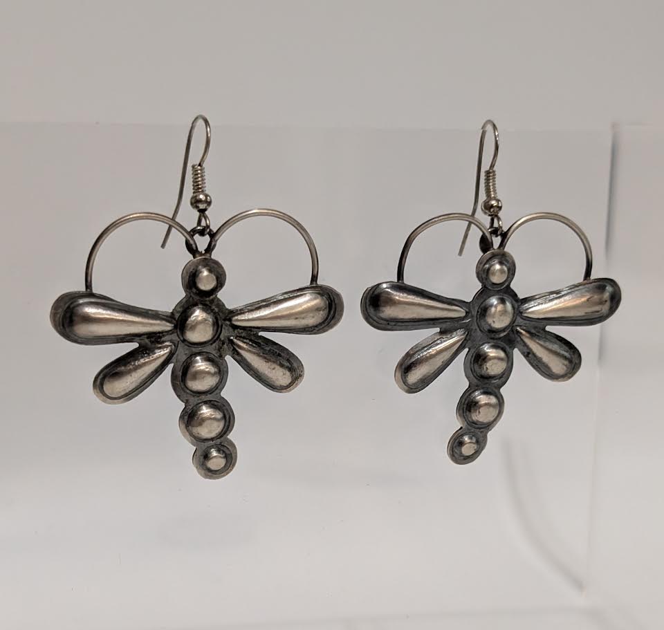 Yazzie Dragon Fly Earrings, Sterling silver