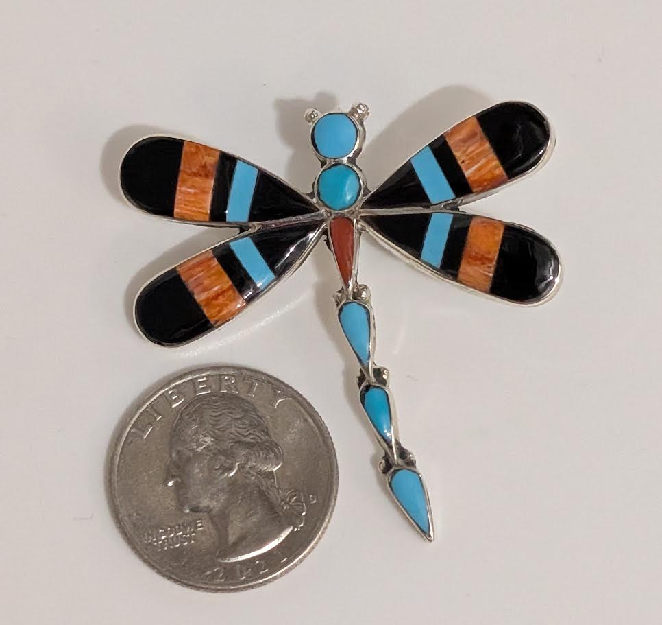 Zuni Inlay Dragonfly Pin/Pendant