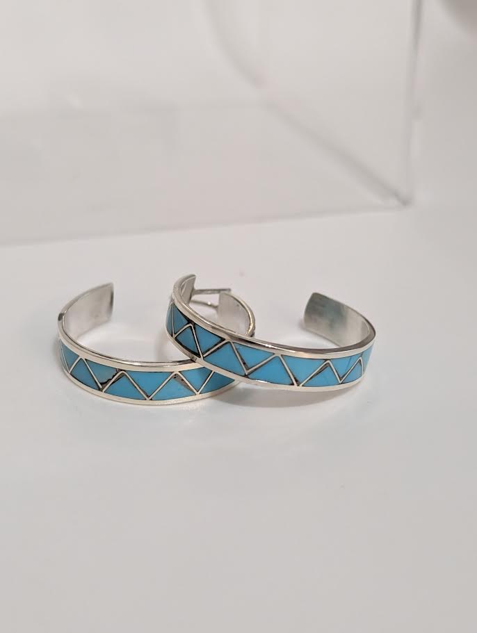 Inlay Turquoise Hoops, Tina Haloo