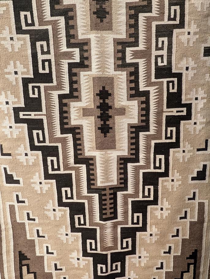 Two Grey Hills, Navajo Rug  66"x114" w sleve for hanging