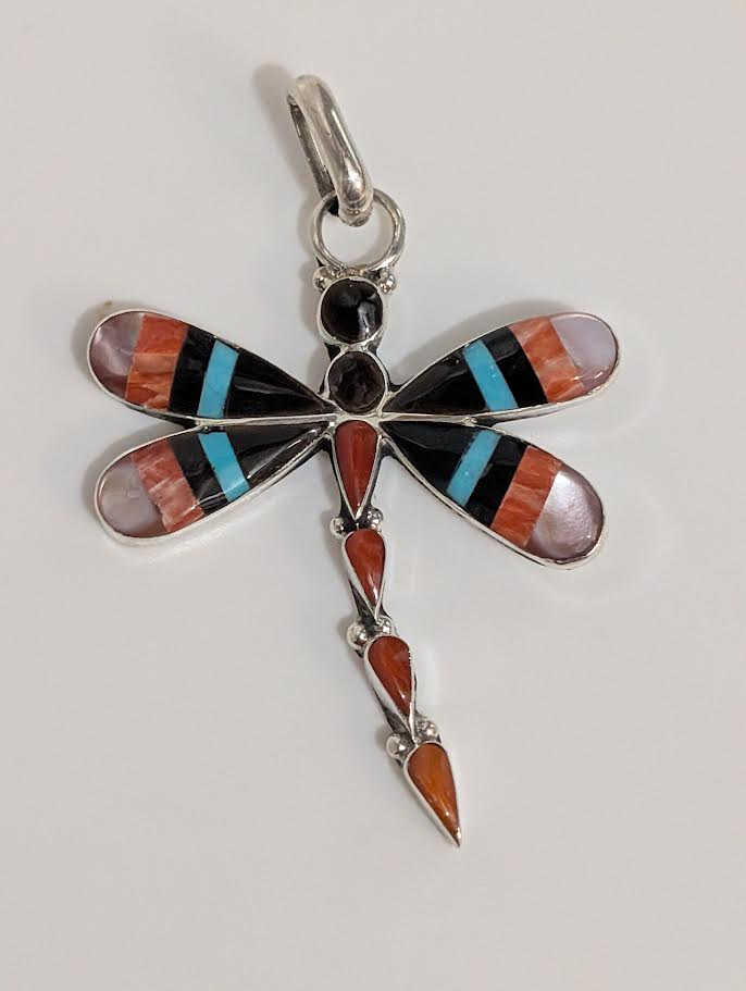 A. Ahiyate Inlay Dragonfly Pendant
