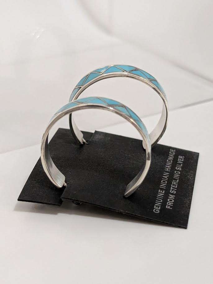 Inlay Turquoise Hoops, Tina Haloo