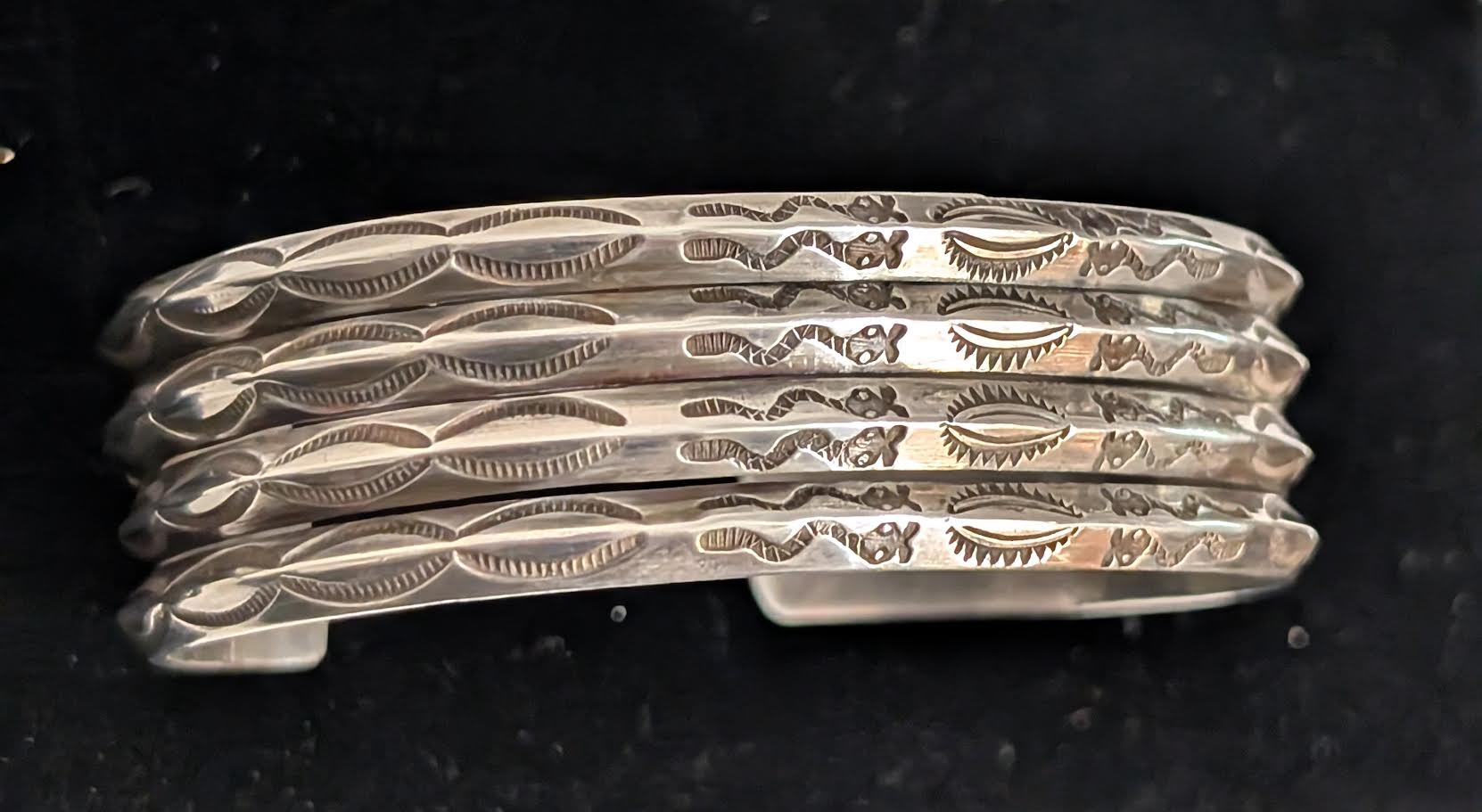 1950's Bracelet w Snakes, Sterling Silver