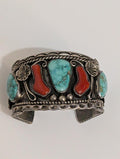 1970s Coral and Turquoise Bracelet