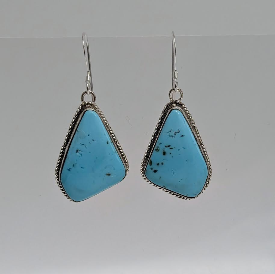 Turquoise Earrings, KY .925, blue