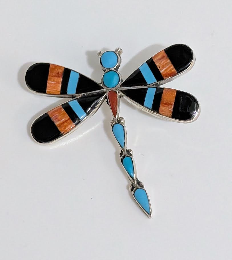 Zuni Inlay Dragonfly Pin/Pendant