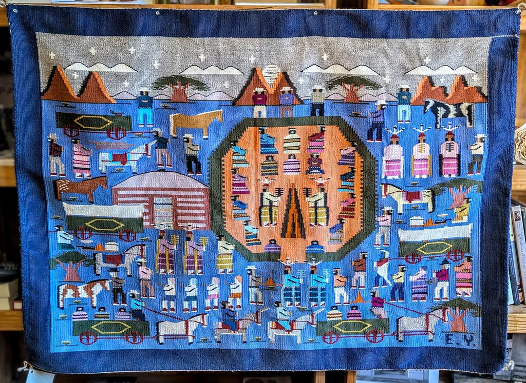 Pictorial Navajo  Rug, 3'x5', CA. 1985
