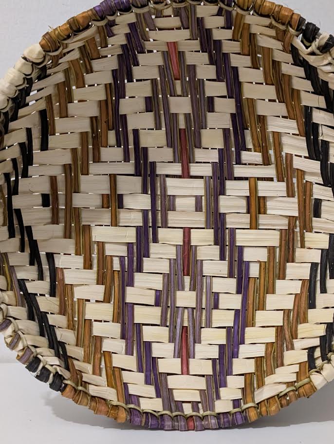 9" Hopi Basket, S Tenakhongva, Purples, orange, black, white