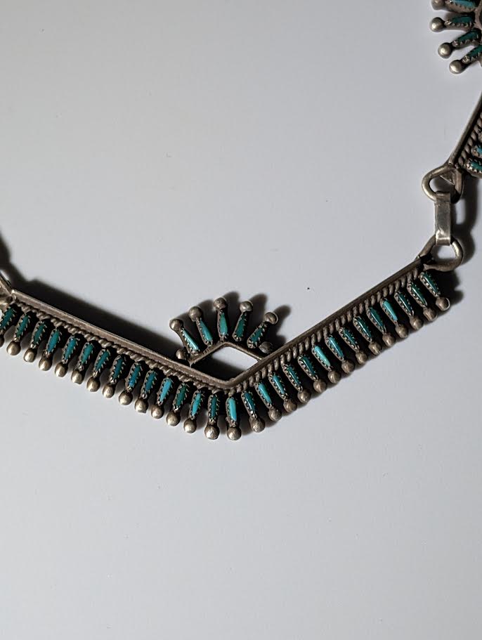 Turquosie Zuni Needle Point Necklace