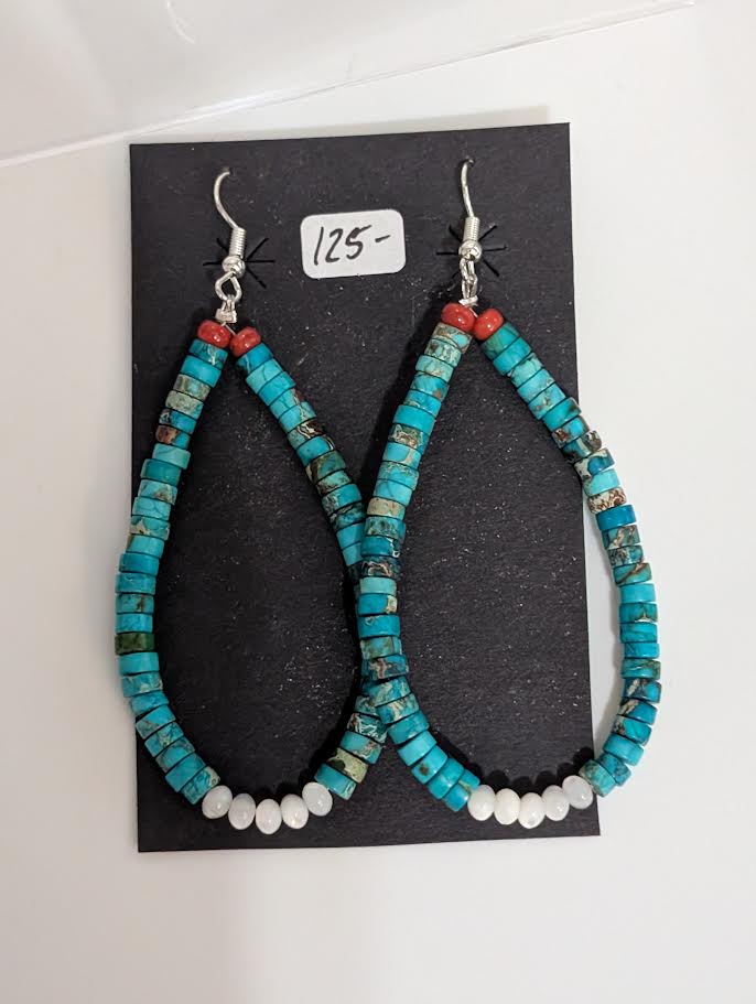 Single Strand Turquoise Earrings