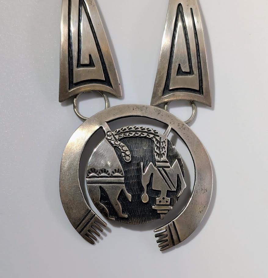 1970s Hopi Necklace, Sterling Silver, KD