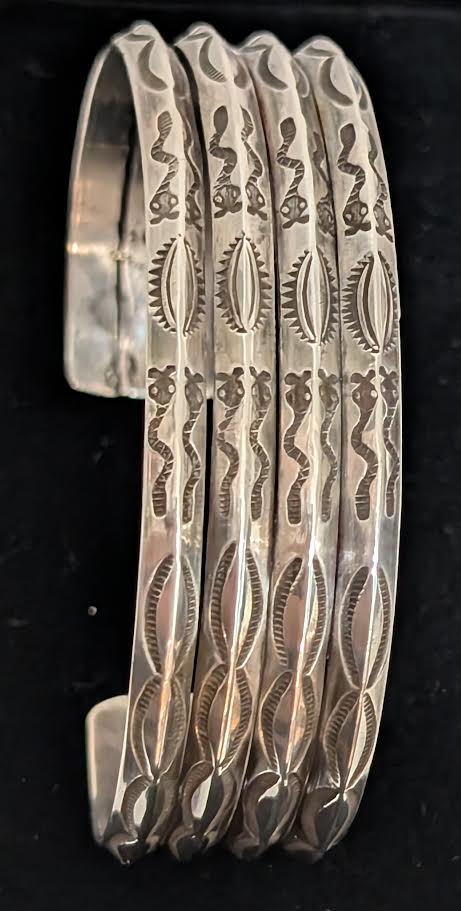 1950's Bracelet w Snakes, Sterling Silver