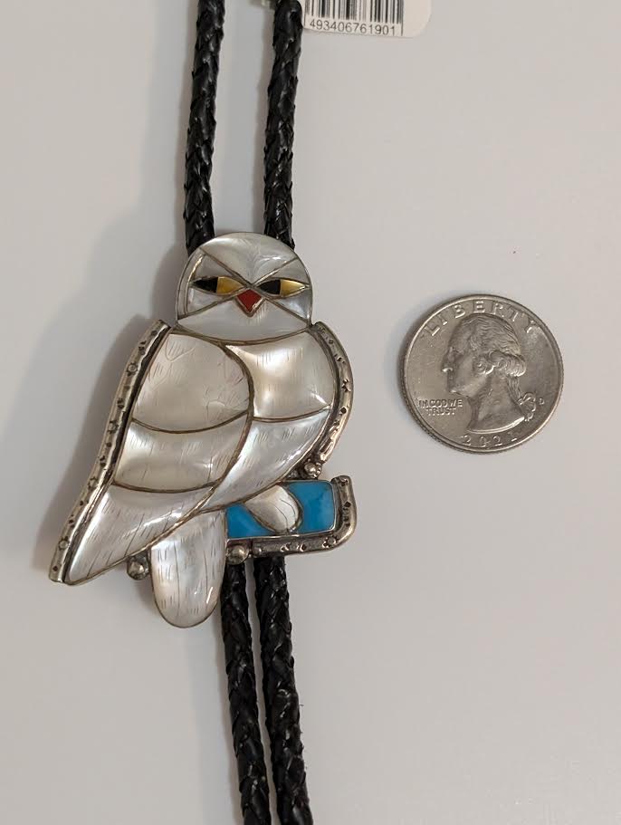 Zuni Inay White Owl Bolo