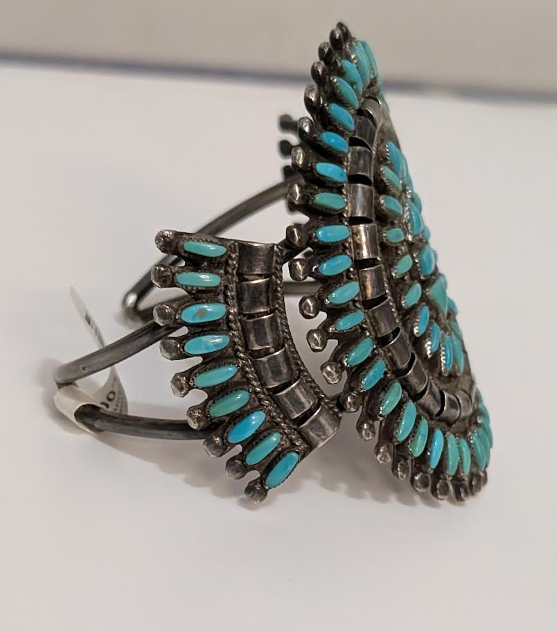 1960's Turquoise Zuni Needle Point Bracelet, B Etsate
