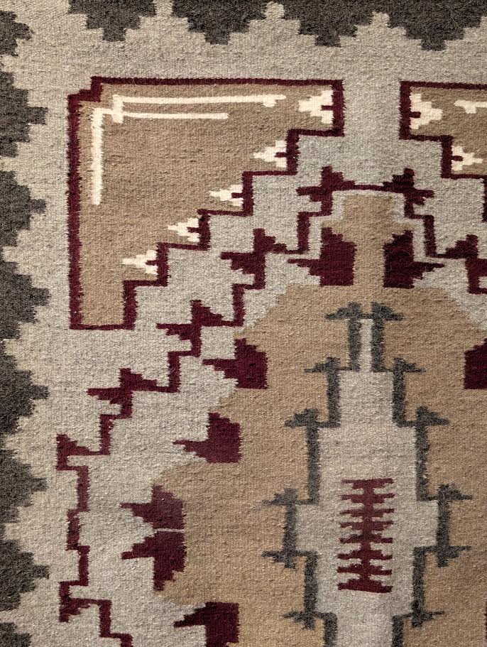 Navajo Rug Ganado Handcarded&Spun43x62(Alice Mae Curley)