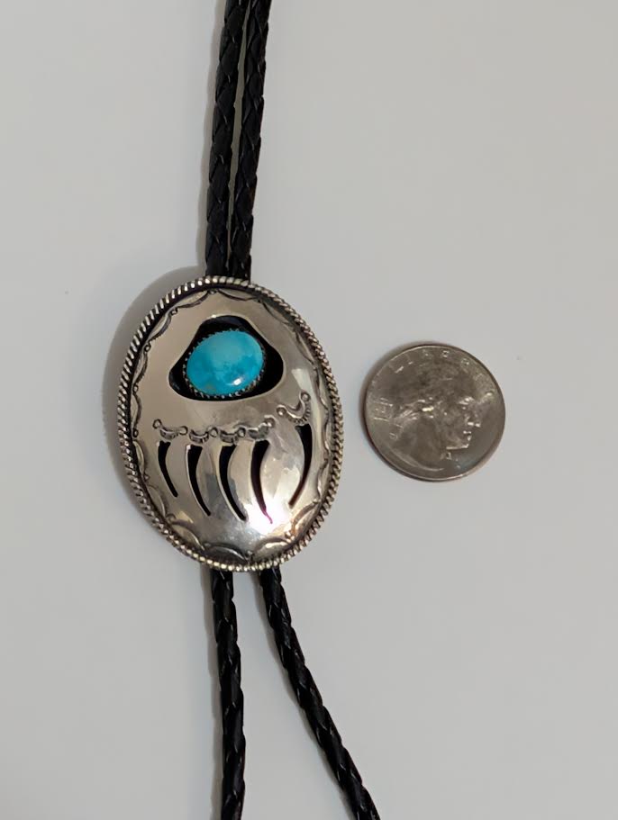 Bear Paw w Turquoise Center Bolo