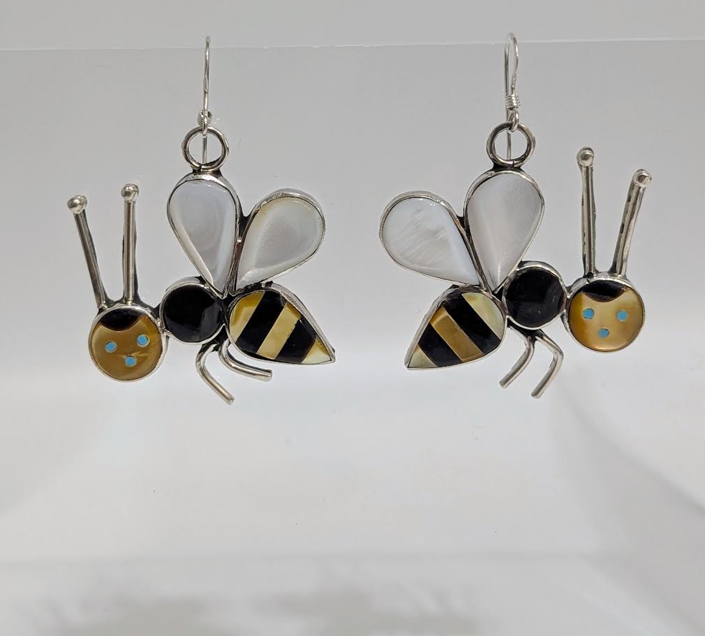 Inlay Bee Earrings, A. Ahiyite