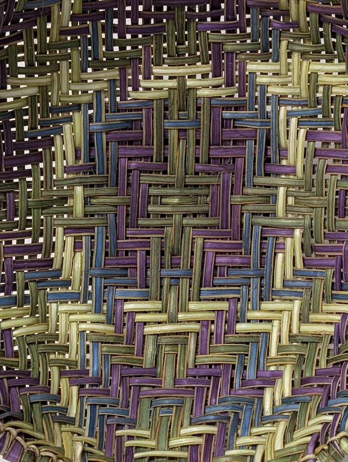10"Hopi Basket, S Tenakhongva, Purple, Green Blue