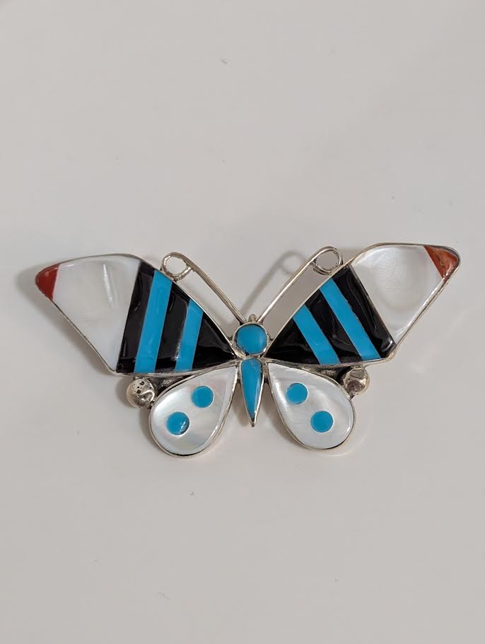 Butterfly Pin/Pendant, A Ahiyate, Zuni