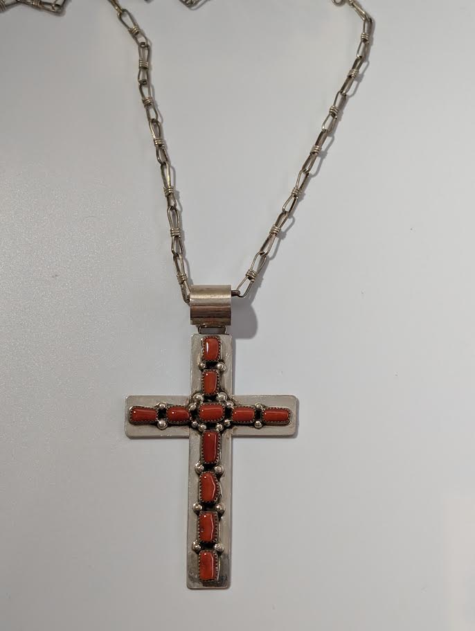Coral Cross on Chain