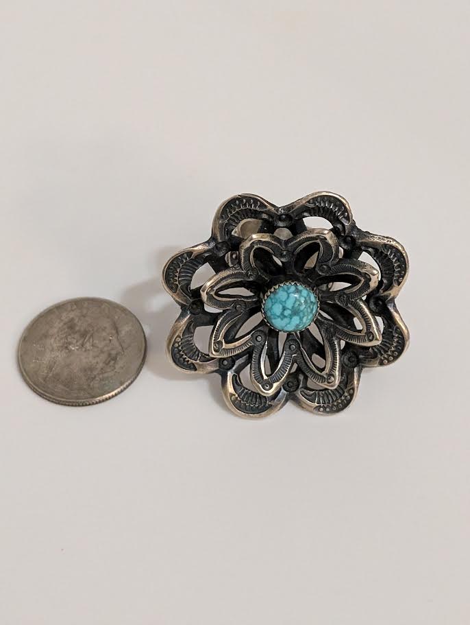 Flower Ring w Turquoise, KR Billah