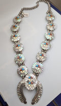 1970s Zuni Inlay Sunface Necklace