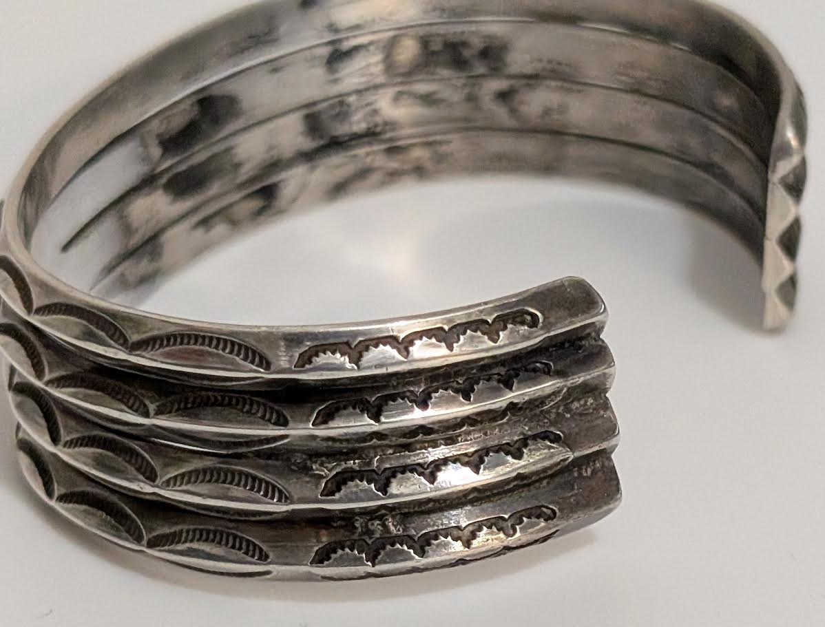 1950's Bracelet w Snakes, Sterling Silver