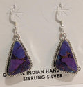 Purple Copper Turquosie Earrings, .925 KY