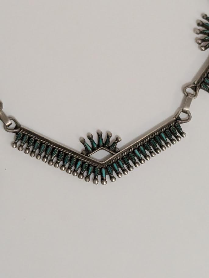 Turquosie Zuni Needle Point Necklace