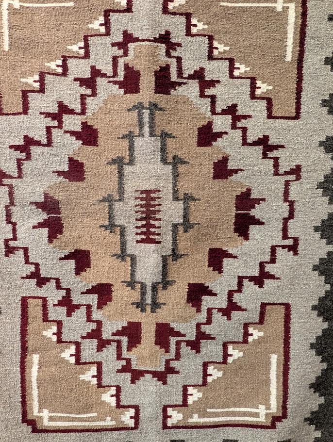 Navajo Rug Ganado Handcarded&Spun43x62(Alice Mae Curley)