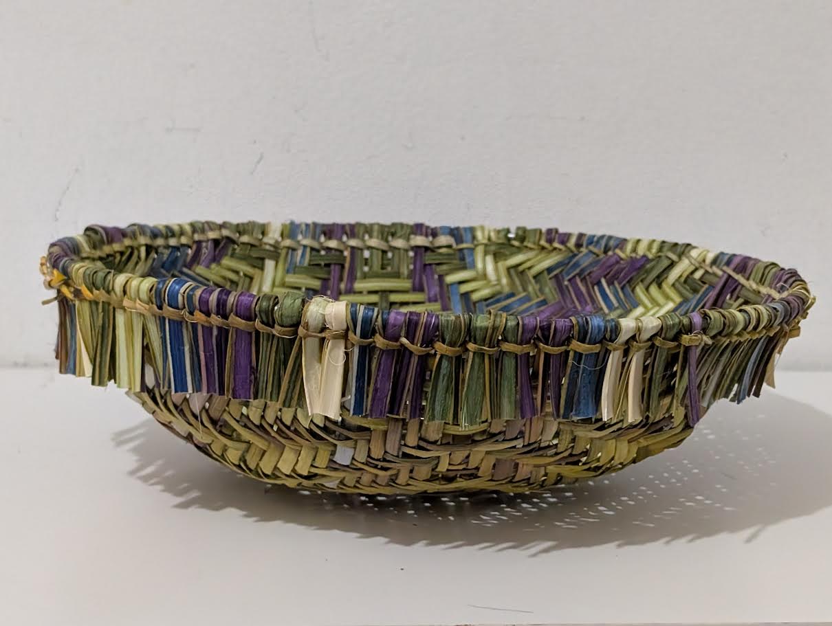 10"Hopi Basket, S Tenakhongva, Purple, Green Blue