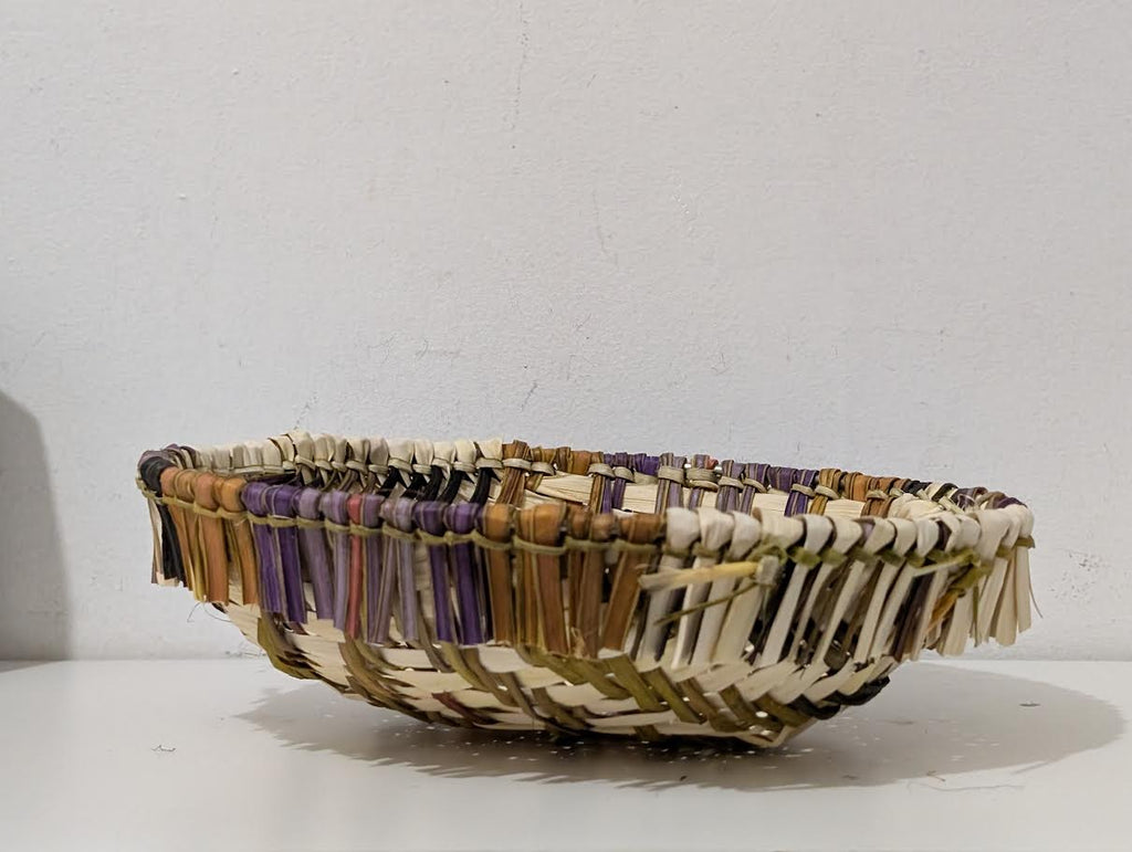 9" Hopi Basket, S Tenakhongva, Purples, orange, black, white