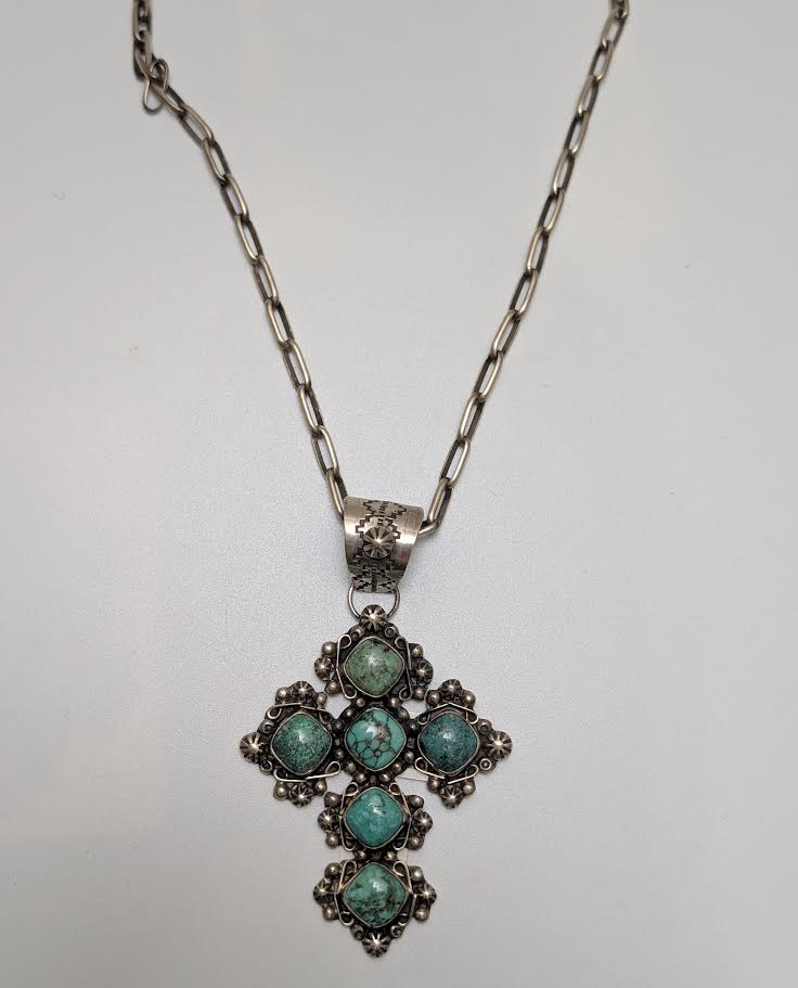 Cross Pendant, RP on 24" hand made chain