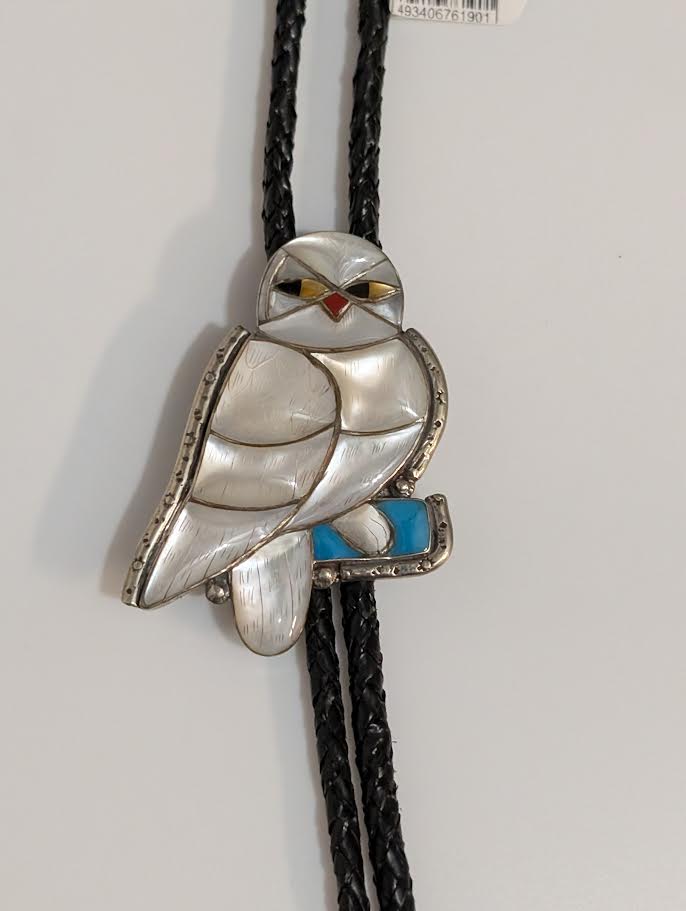 Zuni Inay White Owl Bolo