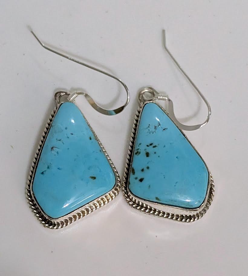 Turquoise Earrings, KY .925, blue