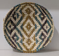 12" Hopi Basket, S Tenakhongva, Teal, purple, yellow, white