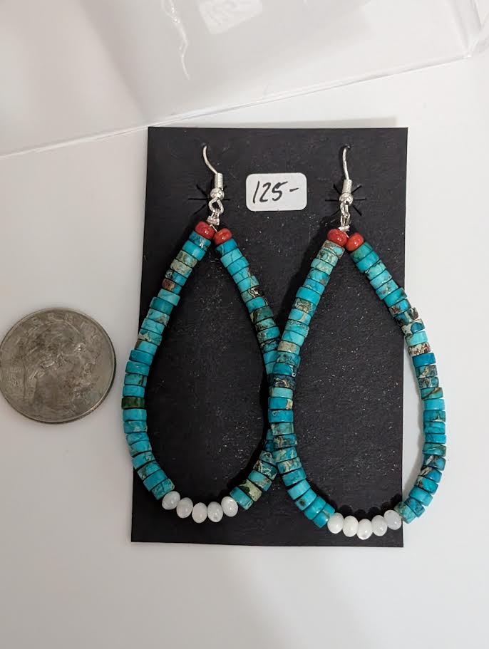 Single Strand Turquoise Earrings