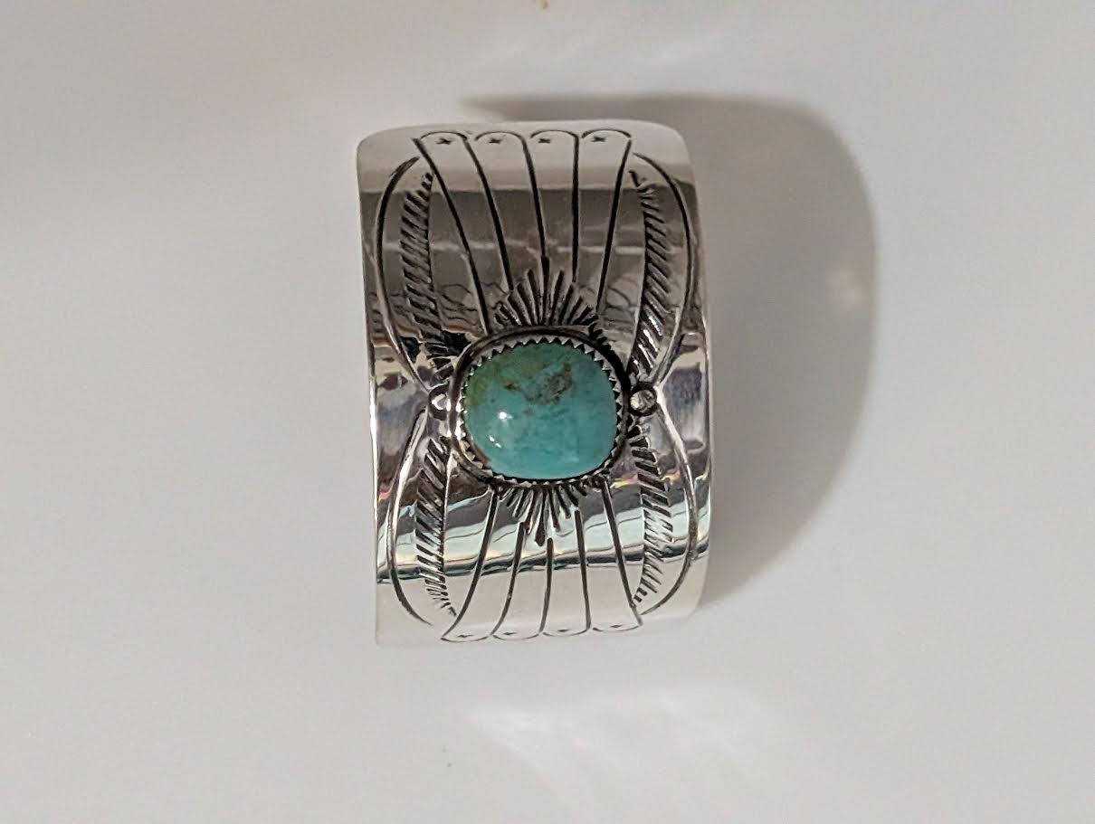 Hair Barette w Turquoise, Joann Silver