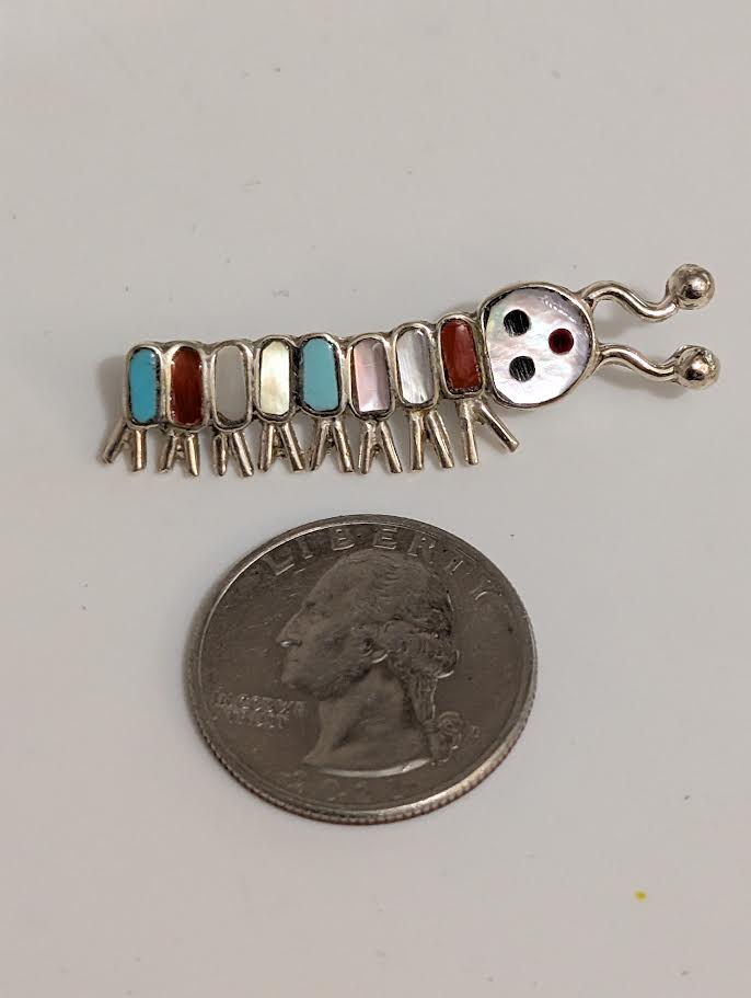 Catapillar Pin, Zuni