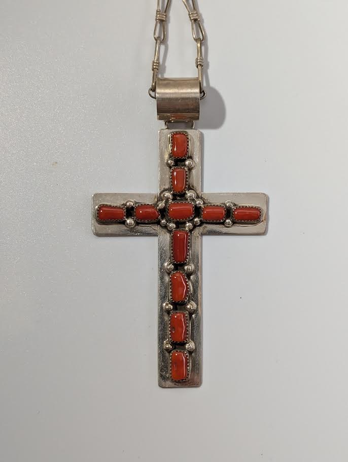 Coral Cross on Chain