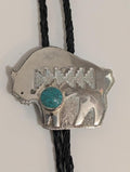 Buffalo Shaped Bolo w Turquoise